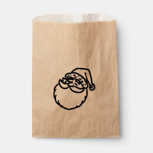 Santa Face Christmas Holiday Favor Treat Bag