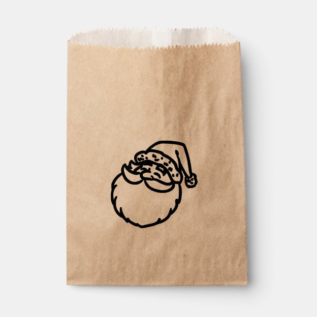 Santa Face Christmas Holiday Favor Treat Favor Bag (Front)