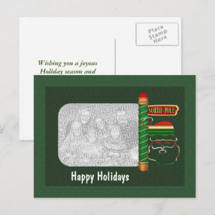 Santa Face Christmas Holiday Photo Postcard