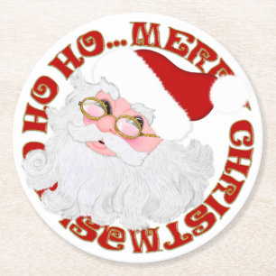 Santa Face Circle-ROUND PARTY COASTERS