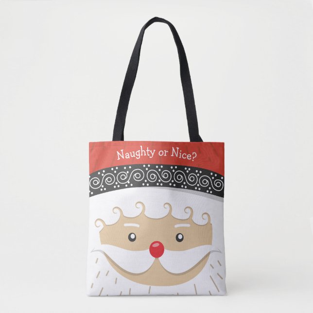 Santa Face Design Tote Bag (Front)