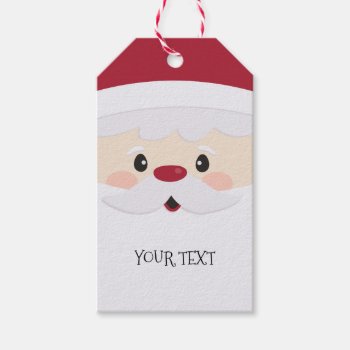 Santa Face Fun Personalized Gift Tag by Popcornparty at Zazzle