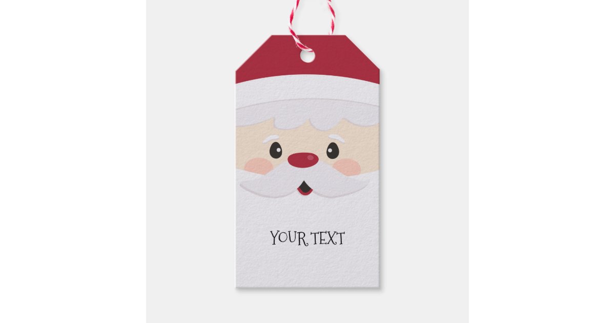 Santa Face Fun Personalized Gift Tag | Zazzle