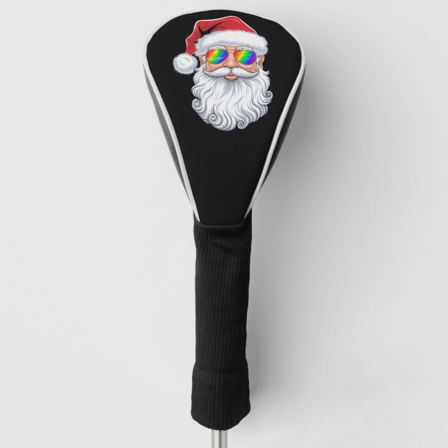 Santa Face Gay Sunglasses Christmas Xmas LGBTQ Golf Head Cover (Front)