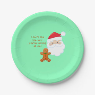 Santa Face Gingerbread Man Paper Plates