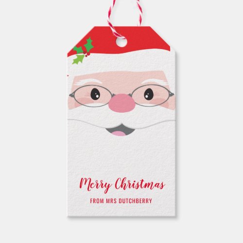 SANTA FACE hipster festive christmas modern gift Gift Tags