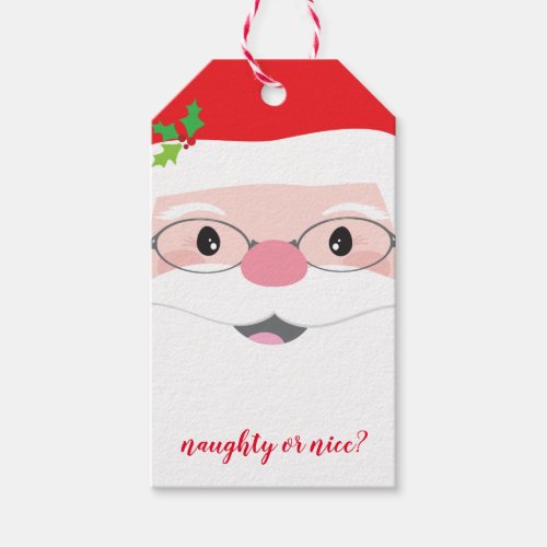 SANTA FACE hipster festive christmas modern gift Gift Tags