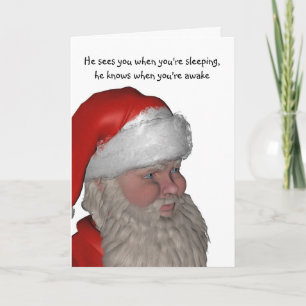 santa face humorous holiday card