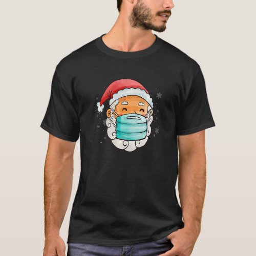 Santa Face Mask Matching Family Christmas 2022 Xma T_Shirt