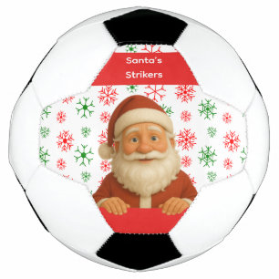 Santa Face North Pole Fun Christmas Soccer Ball