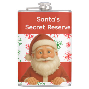 Santa Face North Pole Spirits Christmas Vinyl Wr Flask