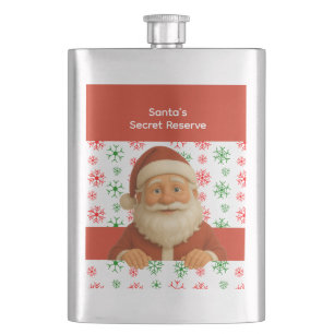 Santa Face North Pole Spirits Christmas Vinyl Wr Flask