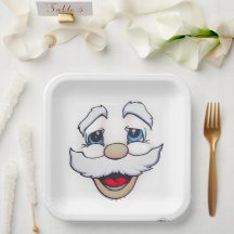 Santa Face Paper Plates