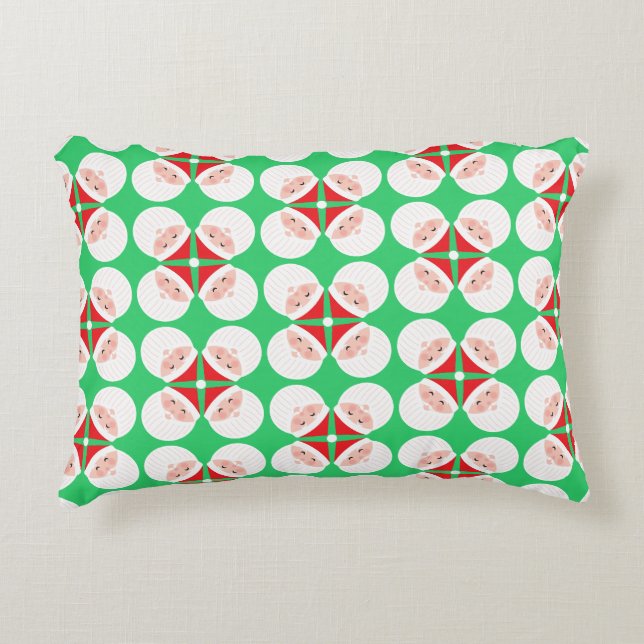 Santa Face Pattern Accent Pillow (Front)