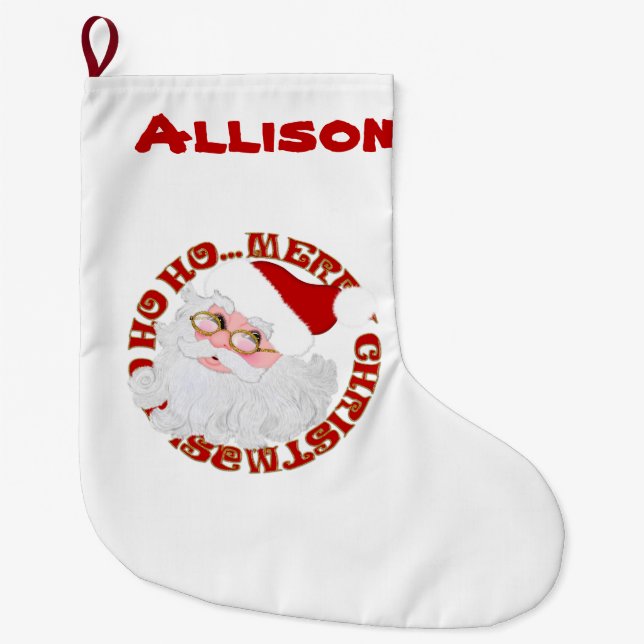 Santa Face-Personalized Christmas Stocking (Front)