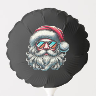 Santa Face Retro Sunglasses Christmas Balloon