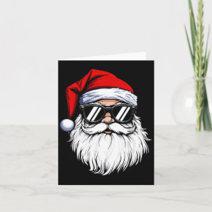 Santa Face Retro Sungles Christmas Shirts For Mens Card