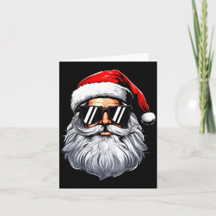 Santa Face Retro Sungles Christmas Shirts For Mens Card
