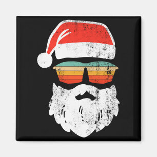 Santa Face Retro Sungles Christmas Xmas Magnet