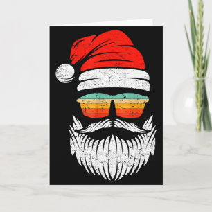 Santa Face Retro Sungles Christmas Xmas Men Women Card