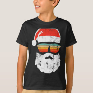 Santa Face Retro Sungles Christmas Xmas T-Shirt