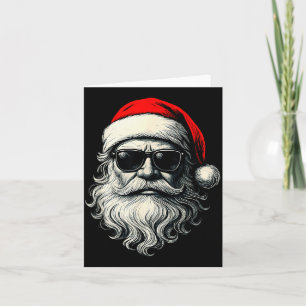 Santa Face Retro Sungles Funny Christmas Pajama Me Card