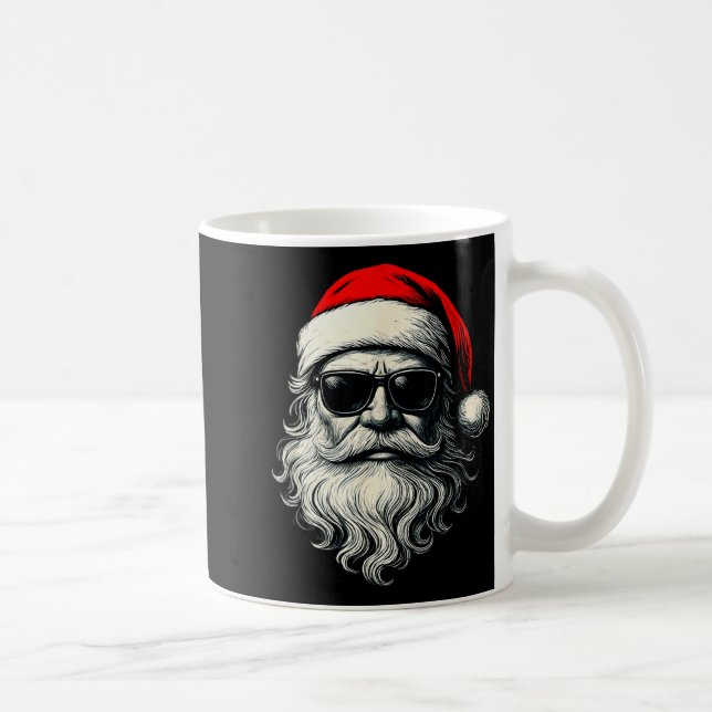 Santa Face Retro Sungles Funny Christmas Pajama Me Coffee Mug (Right)