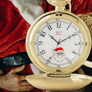 Santa  face  with vintage dial pocket watch