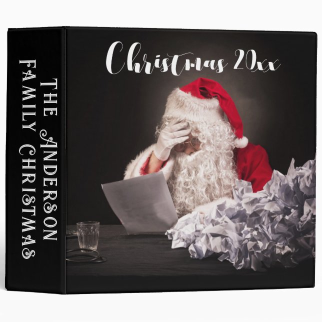 Santa Family Christmas  3 Ring Binder (Front/Spine)