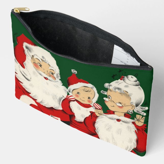 Santa Family Christmas Accessory Pouch (Open)