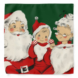 Santa Family Christmas Bandana