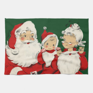 Santa Family Christmas Kitchen Towel