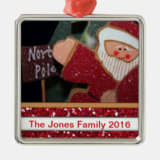 Santa Family Christmas Metal Ornament
