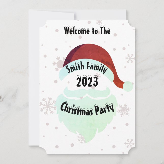 Santa Family Christmas Party Holiday Itinerary (Front)