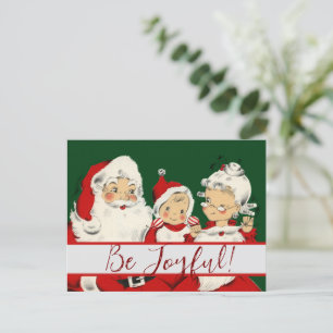 Santa Family Christmas Postcard