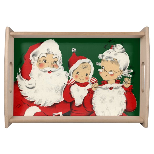 Santa Family Christmas Serving Tray (Front)