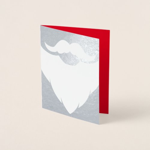 Santa Father Christmas beard silver red holiday Foil Card