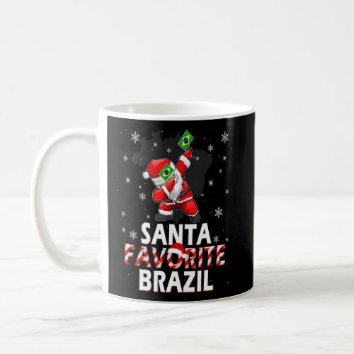 Santa Favorite Brazil Flag Dabbing Hat In Snow Paj Coffee Mug