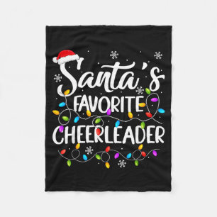 Santa Favorite Cheerleader Christmas Funny Cheerle Fleece Blanket