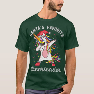Santa Favorite Cheerleader Dab Unicorn Christmas P T-Shirt