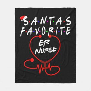 Santa favorite ER nurse Christmas Gifts Fleece Blanket