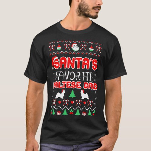 Santa Favorite Maltese Dad Christmas Ugly Sweater