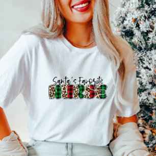 Santa Favorite Nurse Holiday Women's T-Shirt