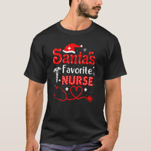 Santa Favorite Nurse Xmas Light Nurse Xmas Pajama  T-Shirt