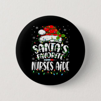 Santa Favorite Nurses Aide Christmas Nursing Istan Button