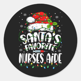 Santa Favorite Nurses Aide Christmas Nursing Istan Classic Round Sticker