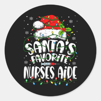 Santa Favorite Nurses Aide Christmas Nursing Istan Classic Round Sticker