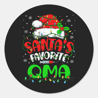 Santa Favorite Qma Christmas Qualified Medical Aid Classic Round Sticker