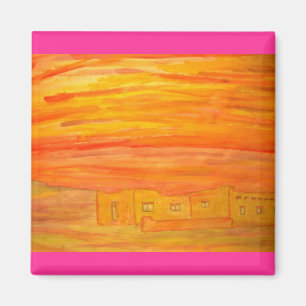 santa fe adobe sky magnet