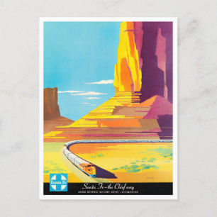 Santa Fe Chief Way vintage travel postcard